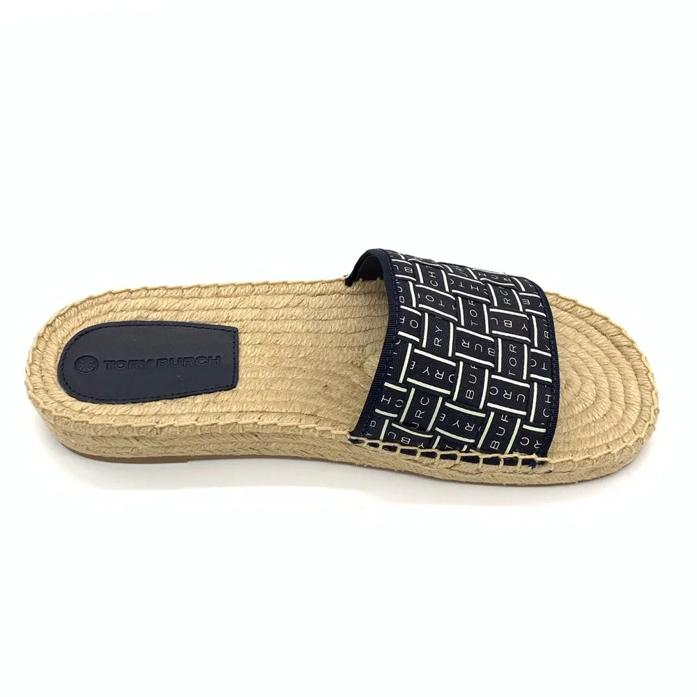 NIB TORY BURCH Tory Ribbon Espadrille Slide - Picture 5 of 6